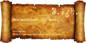 Wermescher Ákos névjegykártya
